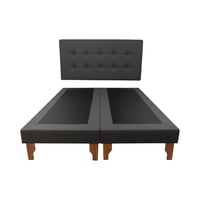 Diseños Valestrini - Cama King Lino Gris Oscuro