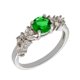 thumbnail image 1 of Anillo BERTHA Juliet chapado en oro blanco de 18 quilates con circonita cúmulo verde, 1 of 3