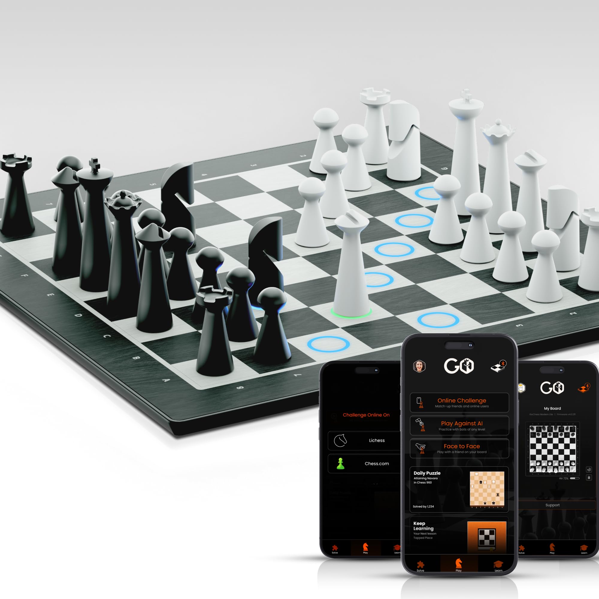 Gocube - Gochess Mini - Juego De Ajedrez Electrónico Con Ia Con Aplicación De Juego En Línea.