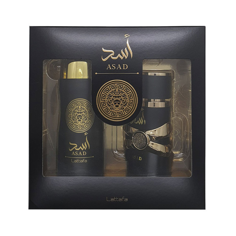 Set Lattafa Hombre Asad Edp 100 Ml + Deo Spray 200 Ml Set 2 Cps