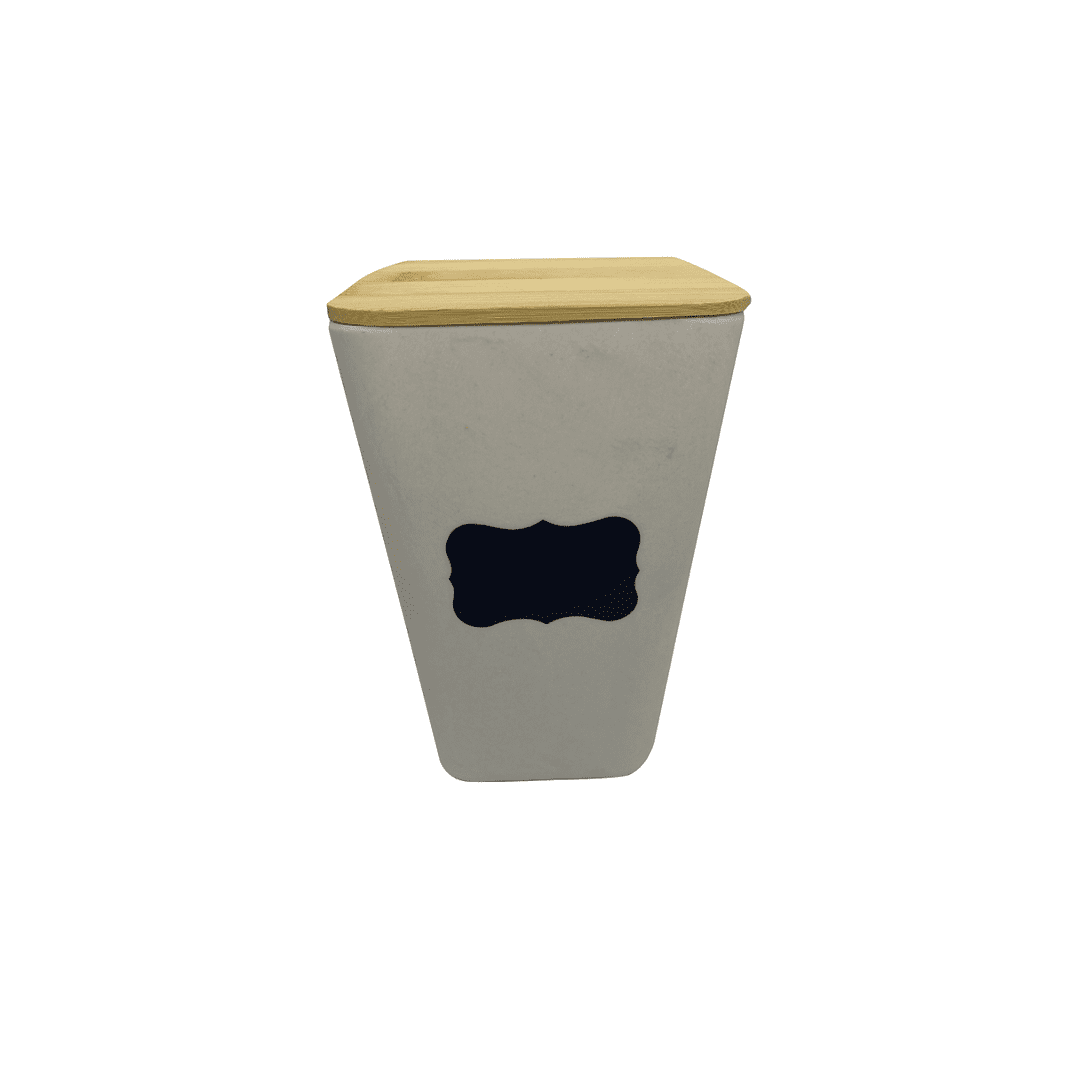 Canister Bio Bamboo 18 Cm Blanco/madera