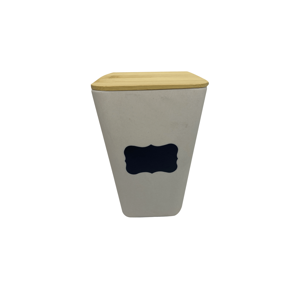 Canister Bio Bamboo 18 Cm Blanco/Madera