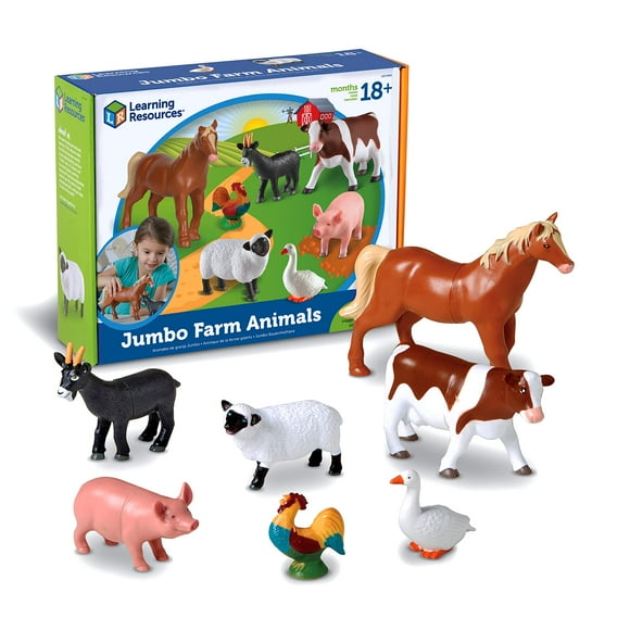 Set de Juguetes Learning Resources Jumbo Farm Animals 7 Piezas