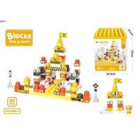 Genérico - Lego Set Bloques De Construcción Armables 80 Pcs Juego Niños Amarillo