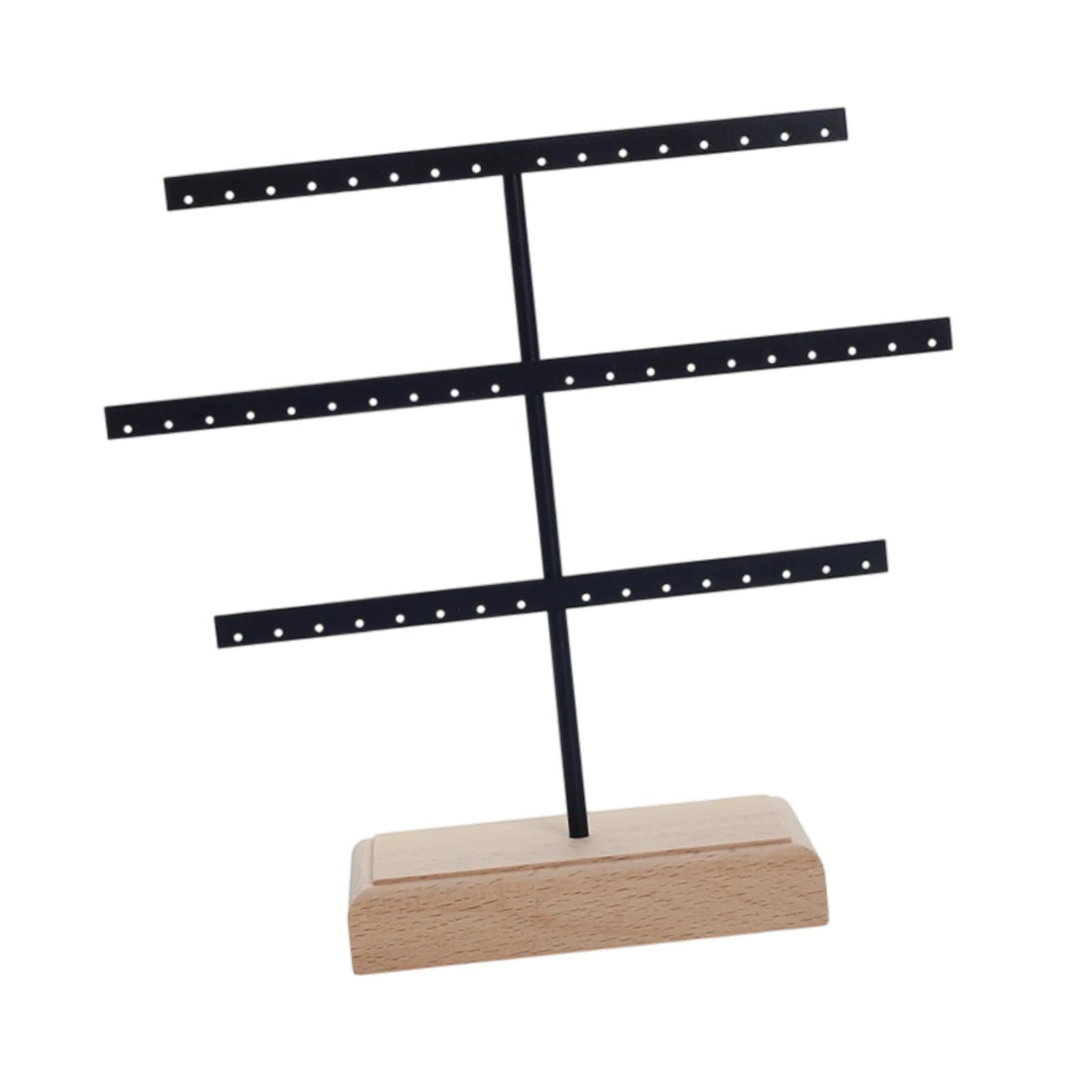 Magideal - Organizador De Pendientes Organizador De Pernos De Orejas De Madera Estable Regalo De Madera Para Mamá Pense De Exhibición Stander Stander Stande Para Negro