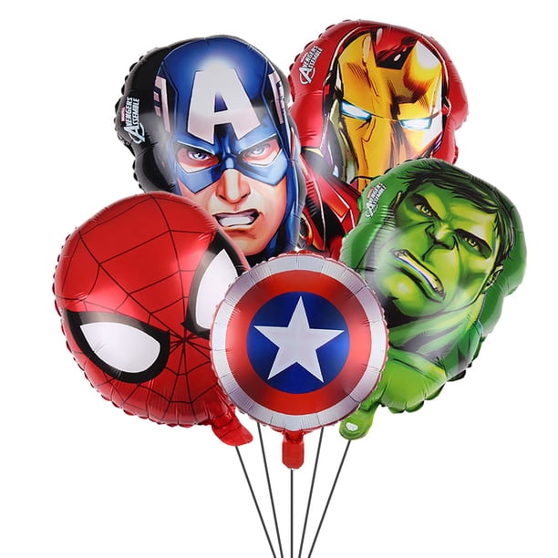Globos de película de aluminio, 5 unidades, para la fiesta de los vengadores de superhéroes