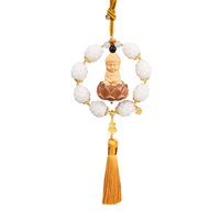 Ioensy - Estatua De Buda Colgante De Coche Auto Interior Cuelga Borla Coche Colgante Decoración Amarillo