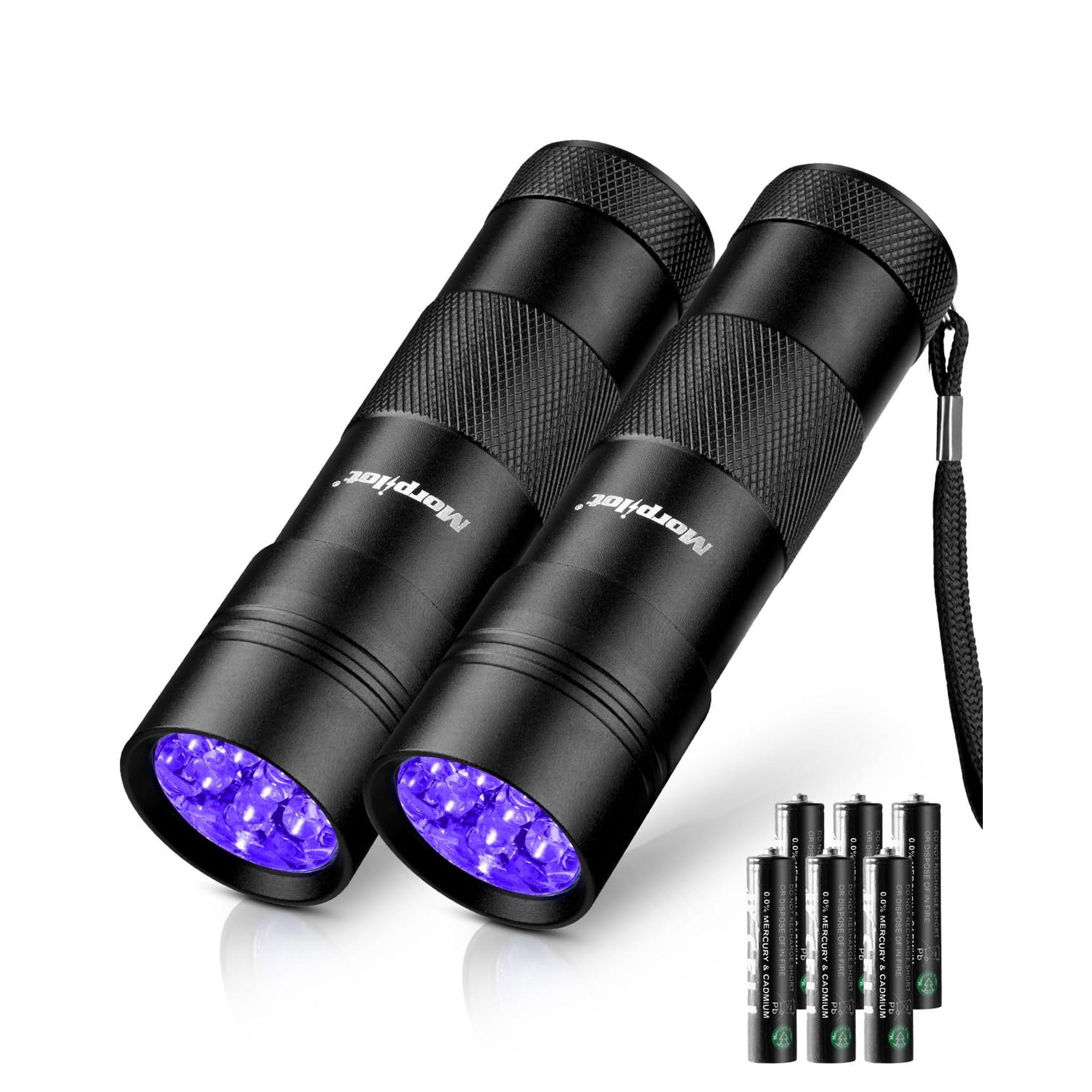 Linterna Uv Morpilot De Luz Negra 12 Led 395 Nm, Mini, 2 Piezas