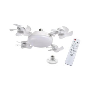 Ioensy - Ventilador De Techo Con Luz Y Control Remoto Para Entrada, Sala De Estar, Baño, 4 Cabezales, 55 Cm