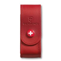 Victorinox - Estuche De Cuero Color Rojo Para Cinturón, Con Botón A Presión. Tamaño 10X4X3,5 Cm
