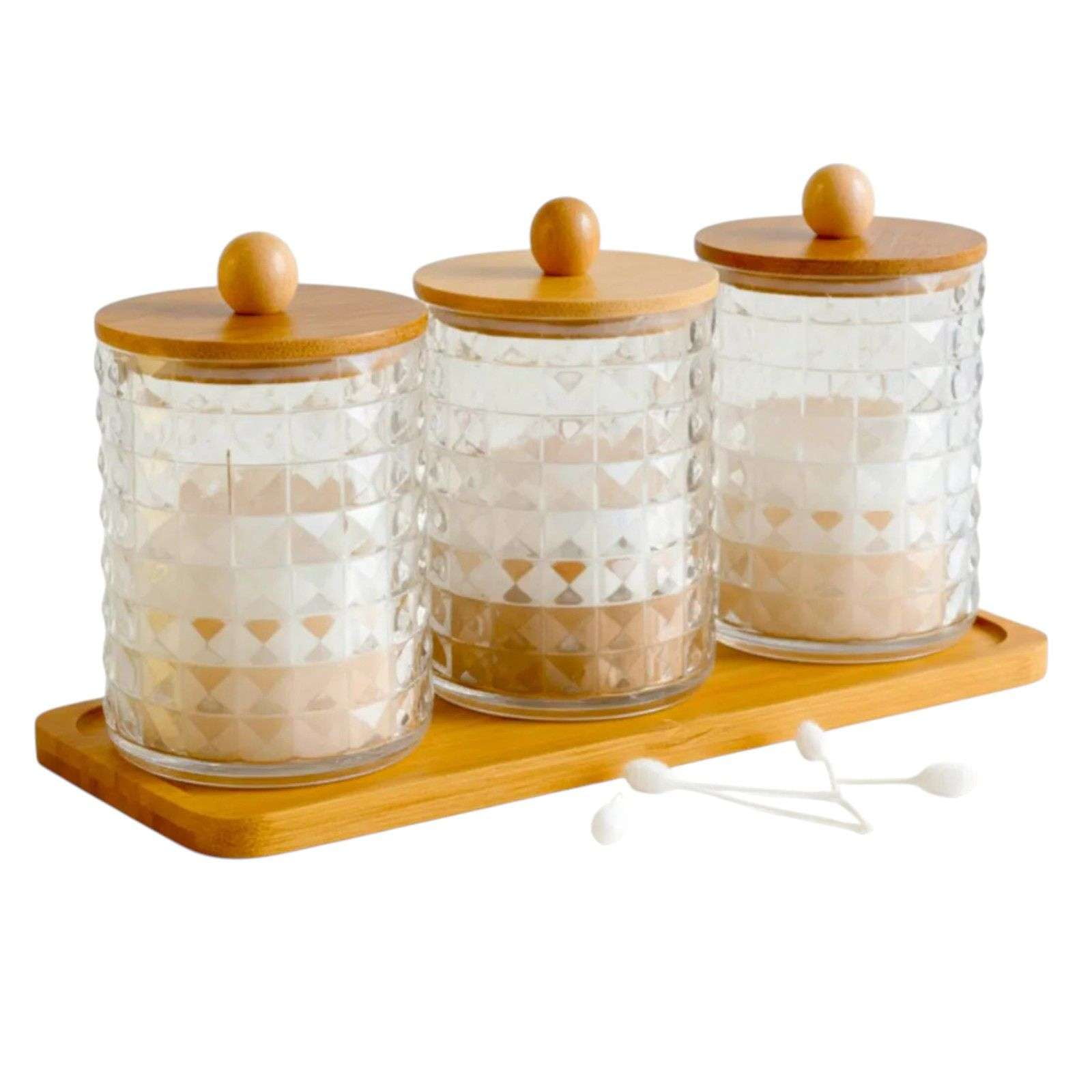 Oem - Set 3 Caja De Hisopo Algodon Bombonera Decoracion