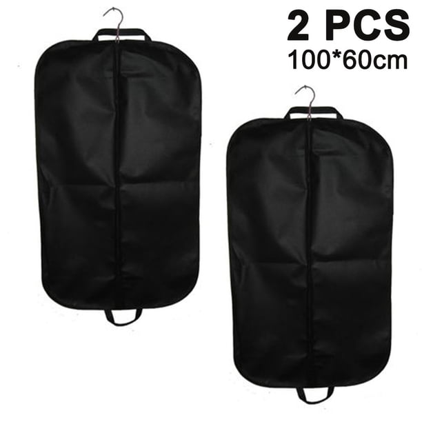 Bolsa de viaje y almacenamiento transpirable de 2 piezas con cremallera, ojal y asas de transporte para plegarla, ideal para trajes, esmóquines, vestidos y abrigos.