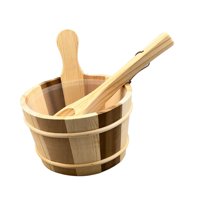 Ioensy - Cubo Y Cucharón De Madera Para Sauna, Portátil, De Gran Capacidad, Para Baño, Sauna De Hotel
