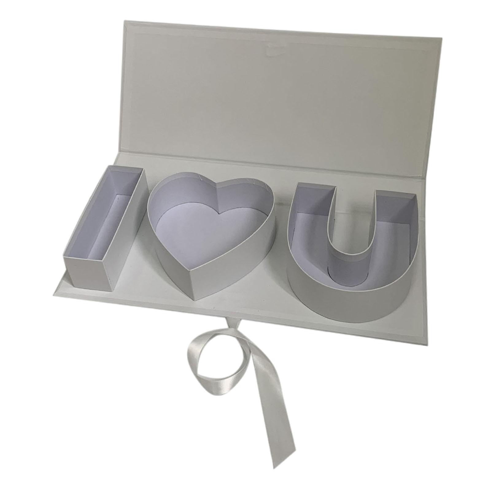 Bothyi - Letras Rellenables Dulces Boda Telón De Fondo Mamá Caja De Regalo De Flores Vacía Día De La Madre Blanco