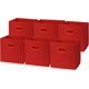 thumbnail image 1 of Cubos de almacenamiento simples para el hogar, plegables, 28 cm, color rojo, paquete de 6, 1 of 7