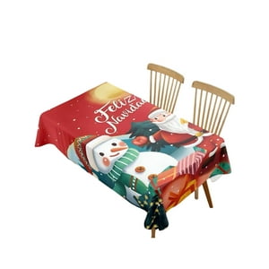 Tengfei - Mantel De Navidad Antimanchas Muñeco De Nieve