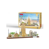 Total Upgrate - Juguete Puzzle 3D City Line Barcelona 186 Piezas 54X26X17Cm