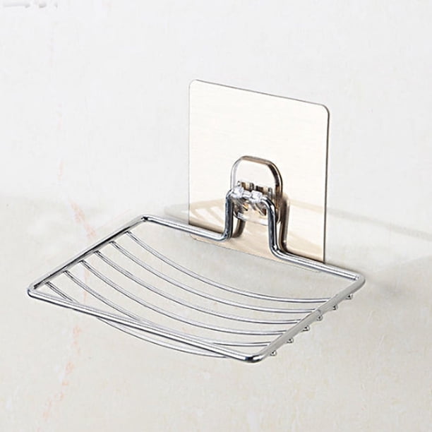 Keep Your Soap Clean and Classy with 2pcs Stainless Steel Self Adhesive Soap Dish Holder - Perfect for Home Kitchen Bathroom Shower