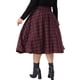 thumbnail image 3 of Agnes Orinda Conjuntos de Halloween Falda de Navidad Vintage de Colegio para Mujer de Talla Grande con Cuadros de Cintura Alta Casual para Fiesta Línea A con Bolsillos 3X Rojo, 3 of 6