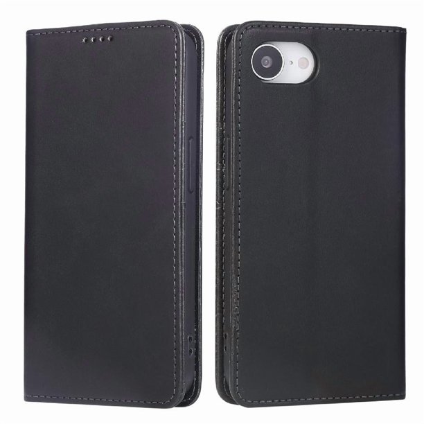 Funda Cartera para iPhone 16e con Ranuras Tarjetas y Soporte - Protección Completa Negro