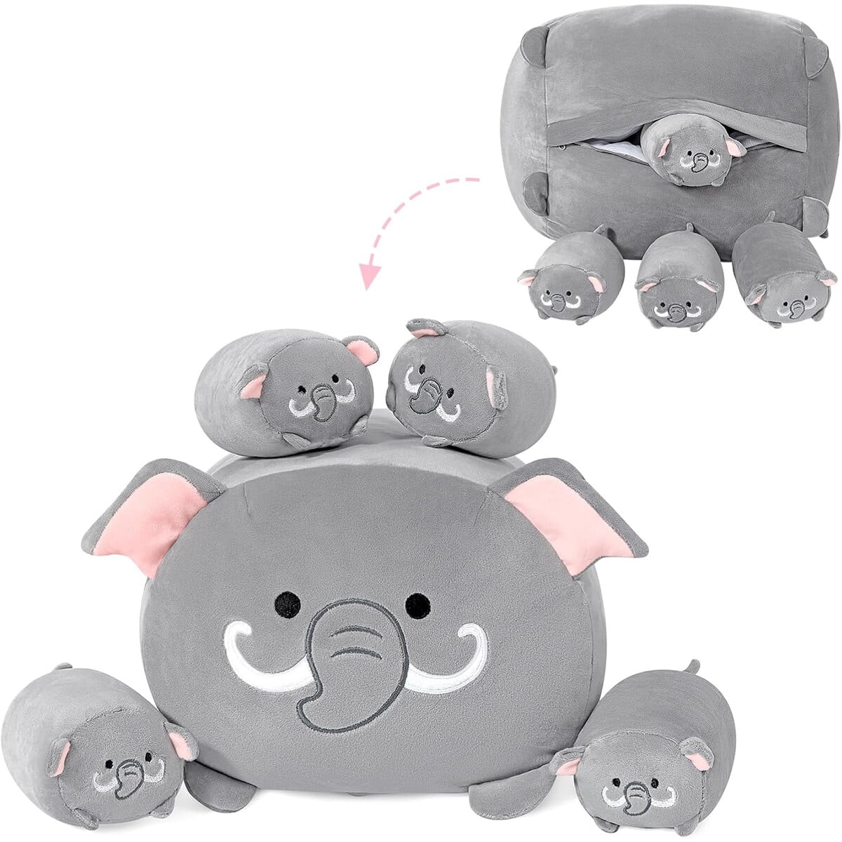 Peluche Elefante Peach Cat 5en1 40cm Familia De Peluches