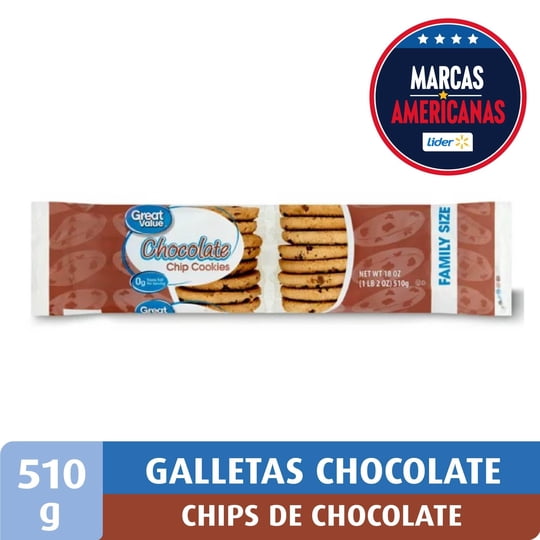 Galleta Chocolate Con Chips De Chocolate 510 g Great Value