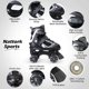 thumbnail image 2 of Patines Nattork Ajustables con Ruedas LED Iluminadas Negro, 2 of 6