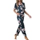 thumbnail image 4 of INSPIRE CHIC Conjuntos de Pijamas para Mujer Camisa con Botones y Pantalones Largos 2 Piezas Ropa de Dormir S Azul Profundo, 4 of 6