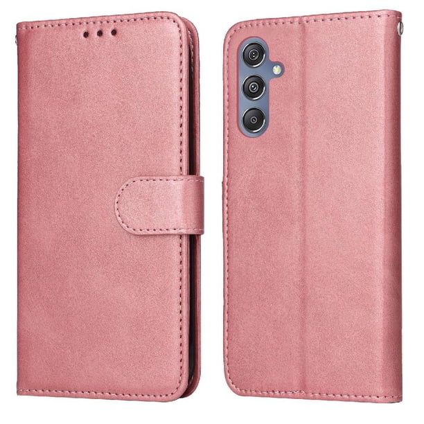 Funda Billetera para Samsung Galaxy M34 5G con Porta Tarjetas y Soporte Ajustable Rosa