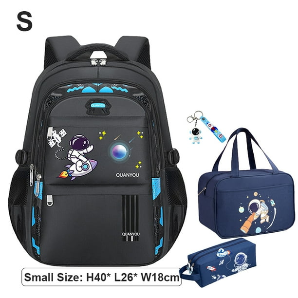 Astronaut Boys School Backpack Bag Waterproof Kids Bookbag Set with Lunch Bag Pencil Case Elementary School Supplies for Boys