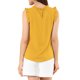 thumbnail image 3 of INSPIRE CHIC Blusas sin mangas para mujer de regreso a clases, blusas de trabajo con volantes y pliegues, tops elegantes amarillos XS, 3 of 7