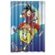 thumbnail image 1 of Cortina de ducha de Dragon Ball Goku cabalgando sobre Bob Esponja, juego de cortinas de baño con ganchos, tamaño 48 x 72 pulgadas, 1 of 3