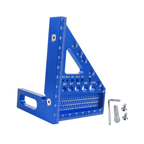Ioensy - Regla De Medición De Múltiples Ángulos 3D Regla Triangular Para Ingenieros Artesanos Dibujando Azul