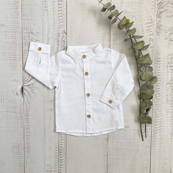 Camisa Erick Blanca Madera - Talla 8 AÑOS