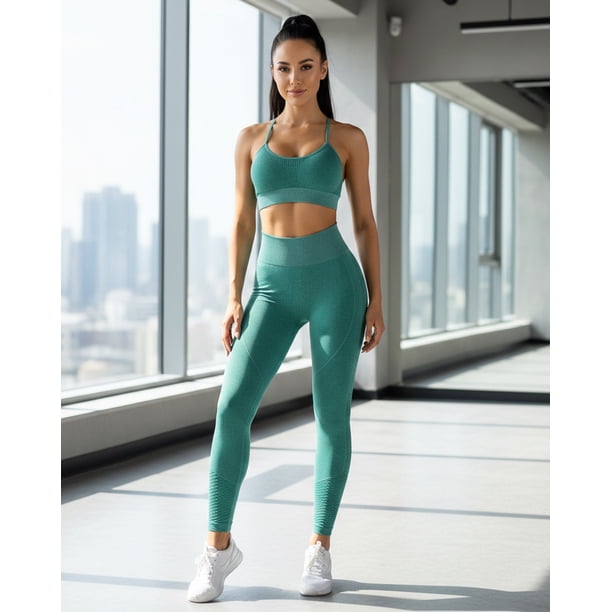 Conjunto Deportivo Mujer Calza Push Up y Peto Gym