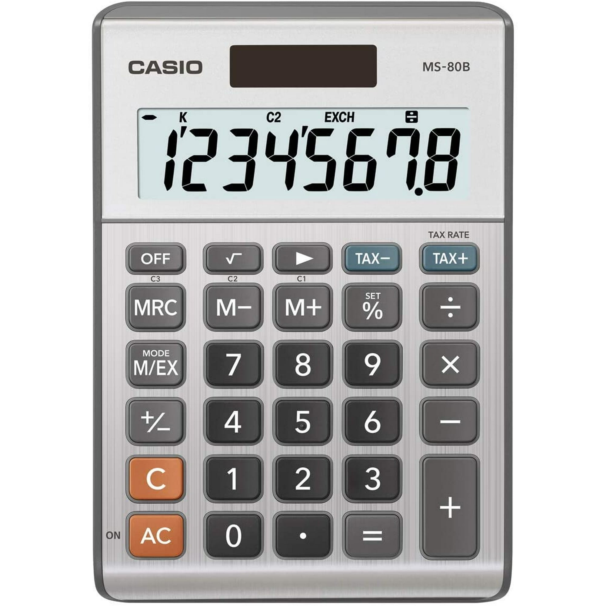 Casio Ms-80b Calculadora De Escritorio Con Función Estándar, Negro