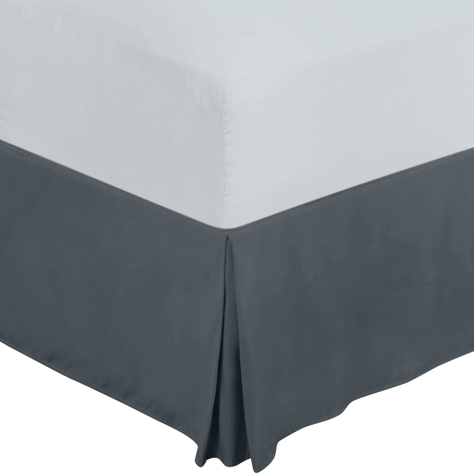 Skirt Utopia Bedding Queen, Microfibra Gris, 40 Cm, Caída