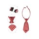 thumbnail image 3 of INSPIRE CHIC Corbata de uniforme linda preanudada con rayas cortas para mujeres escolares casuales de una talla rojo blanco, 3 of 6