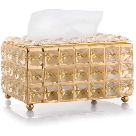 Genérico - Caja Cofre Cristal Soporte Pañuelos Rectangular Hogar Lau