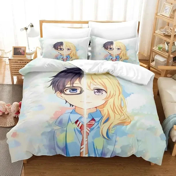 Your Lie in April Bedding Set Duvet Cover Bed Set Quilt Cover Pillowcase Comforter Size Boys Adult Bedding Set Bed Sheets