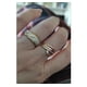 thumbnail image 4 of Anillos Compromiso Titanio Dorado Mate con zirconios pulverizado para compromiso Dama y Hombre/ 7, 4 of 4