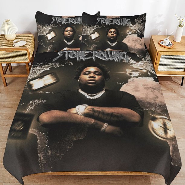 Rod Wave Bedding Set Duvet Cover Comfortable and Lightweight Cartoon Bedding 3 Piece Bed Set