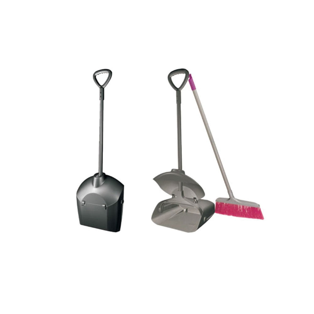 Imahe - Pala Basura Aluminio C/tapa Negra Y Escoba