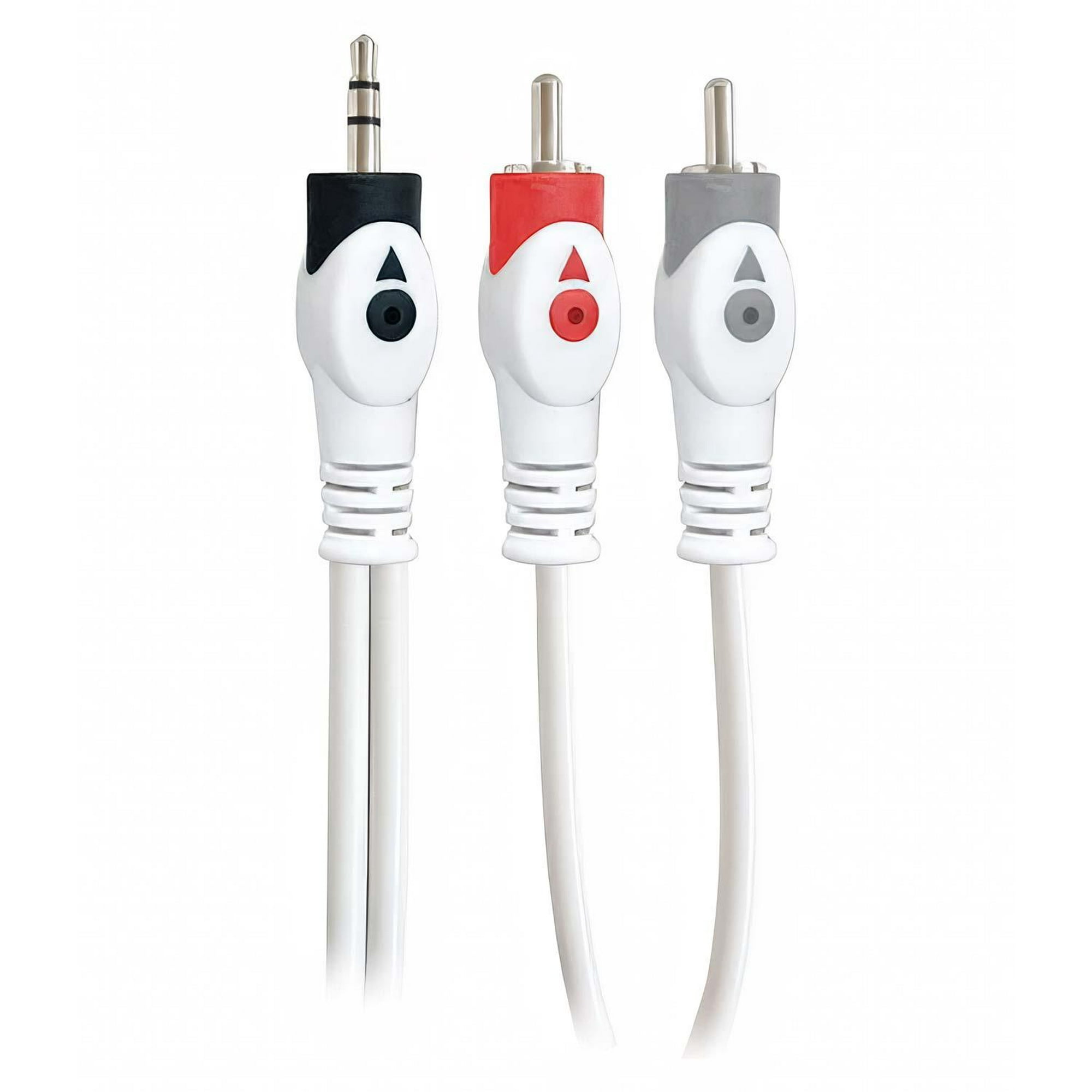 Gen - Cable 2x1 De Audio Video Auxiliar Plug Jack 3.5mm A 2 Rca Multicolor