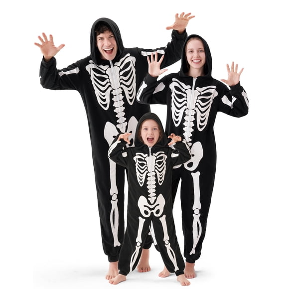 Spooktacular Creations – Mono de esqueleto negro talla grande