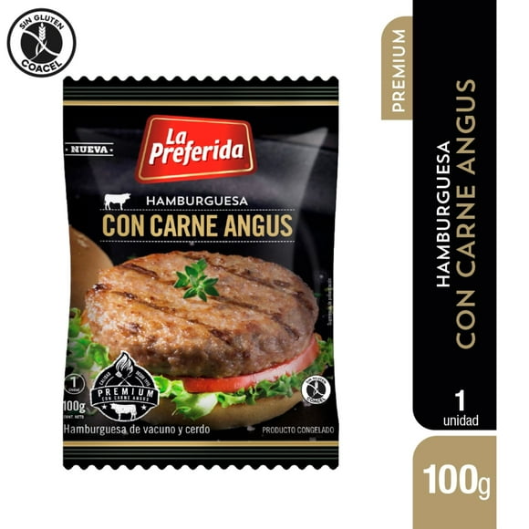 Hamburguesa de Vacuno y cerdo Con Carne Angus, 100 g