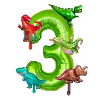 Globos Kzxaxhiu Dinosaurio Número 4 De 40"" Set Para Fiesta