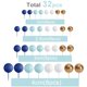 thumbnail image 2 of Decoración para tartas AQUGOO, 32 unidades, bolas azules, blancas y doradas, 2 of 7