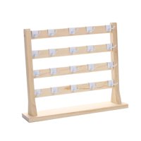 Ioensy - Soporte Para Joyería Y Pendientes, Perchas Blancas De Madera, Soporte Para Pendientes De 4 Niveles