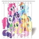 thumbnail image 1 of Cortina de ducha de My Little Pony, juego de cortinas de baño con ganchos, tamaño 66 x 72 pulgadas, 1 of 3